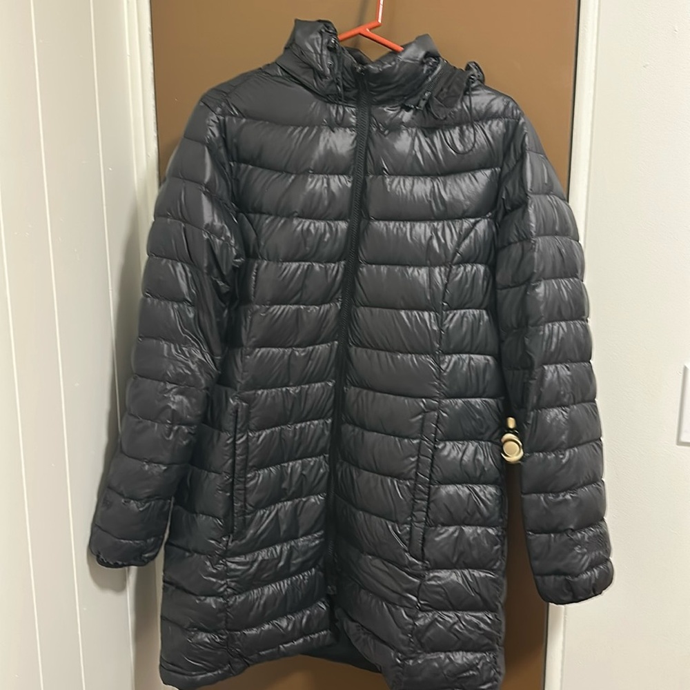 The North Face Black Quilted Puffer Jacket Water-Resistant Womens XL Hood